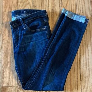 AG Adriano Goldschmied The Stilt Roll Up Cigarette Roll Up Dark Wash Jeans